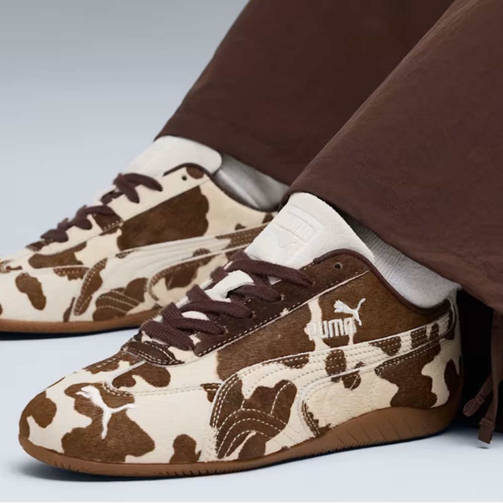 Puma Speedcat sneakers in hot new cow print